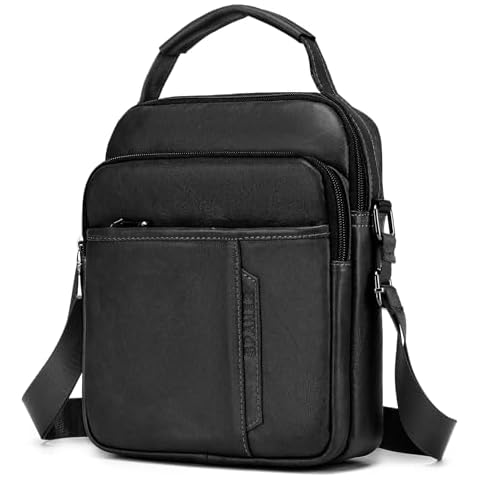 SPAHER Large Men's Leather Shoulder Bag Cover