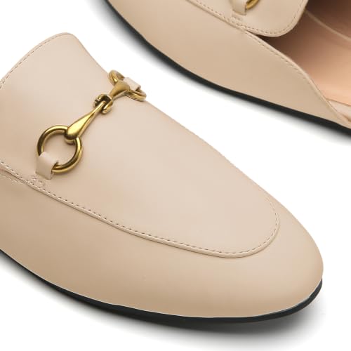Image of Minorsu Buckle Mules for Women Flats Loafers Shoes for Work Office Business