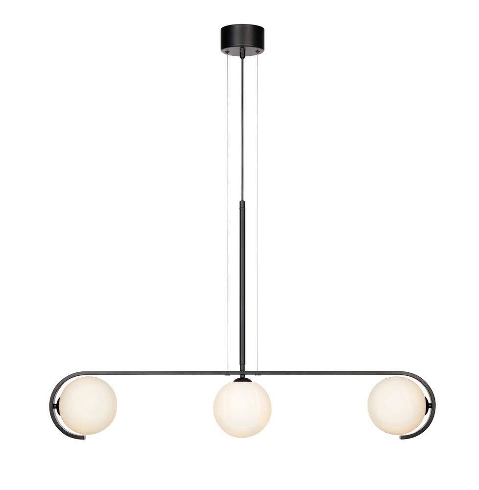 PALS Pendant by Markslöjd - Black Metal and White Opal Glass