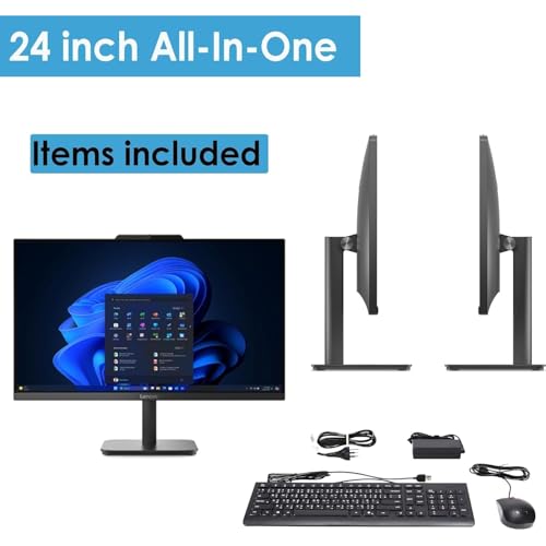 Image of Lenovo 24 inch FHD All in One Desktop Computer | Intel 13th Gen Core i3 8-Core CPU | 32GB RAM, 2TB SSD | Lifetime Microsoft Office for The Web | WiFi 6, Bluetooth 5.2 | UHD Graphics