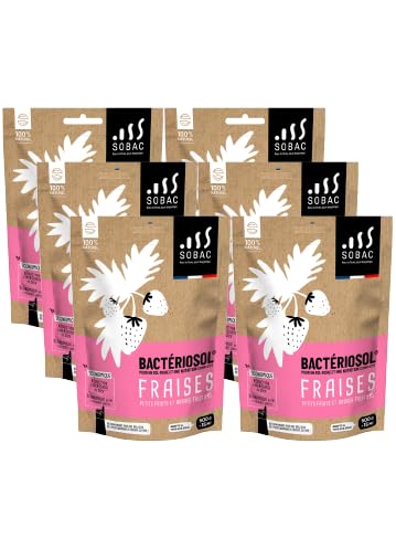 Bactériosol® Fertilisant Fraises, petits fruits et arbres fruitiers - 6 sachets de 500g