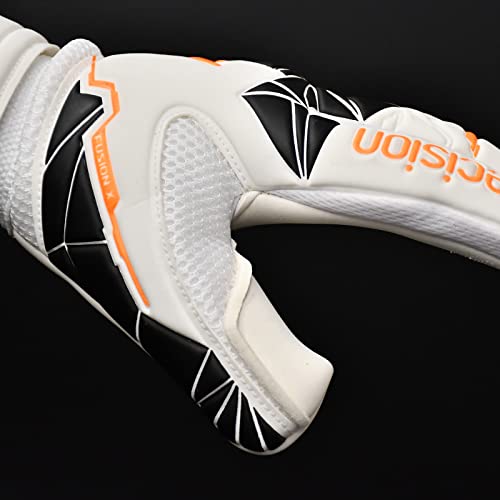 Precision Training Fusion X Negative Replica Football Junior Goalkeeper Gloves, White, 7, White/Fluo Orange/Black - Image 4