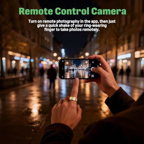 Image of FAHKNS Smart Health Ring for Women Men: Fitness Tracker Ring with Heart Rate,Blood Oxygen,Sleep Monitor,Stress,Steps Counter,IP68 Waterproof for iOS & Android,No APP Fees (Enamel,6#)