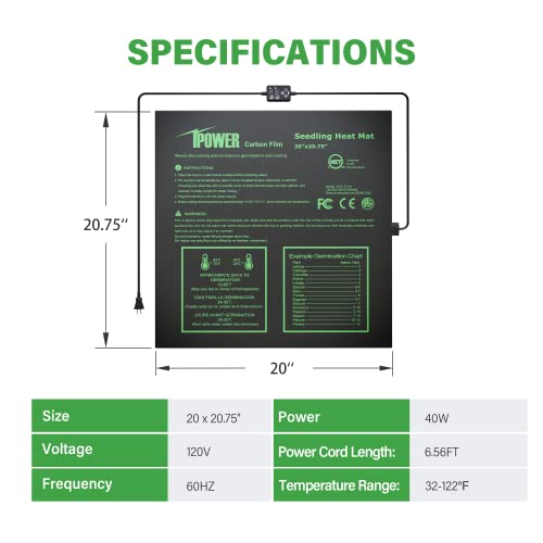 Tapis de semis iPower chauffant régulé pour maximiser la germination - 3