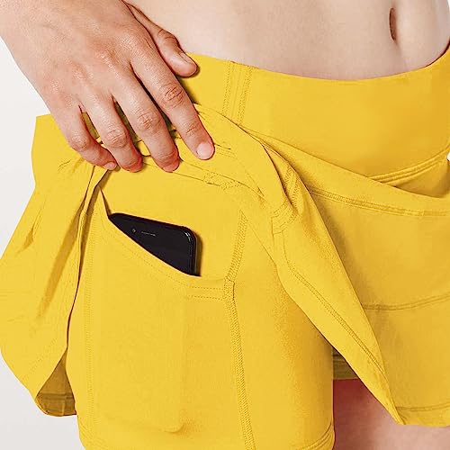 MCEDAR Saias atléticas de tênis de golfe para mulheres com bolso para treino, corrida, esportes, pli
