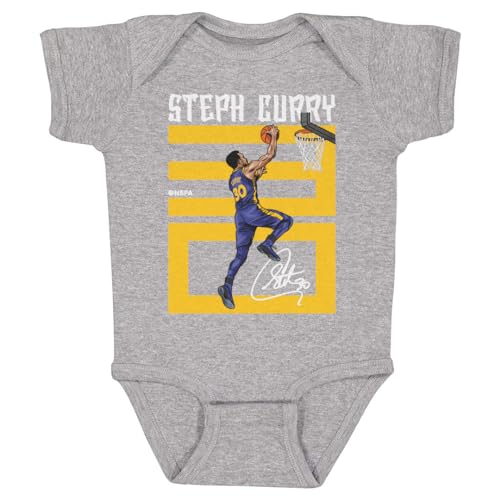 500 LEVEL Steph Curry Baby Infant One Piece Bodysuit (18M, Heather Gray) - Steph Curry Number Y WHT
