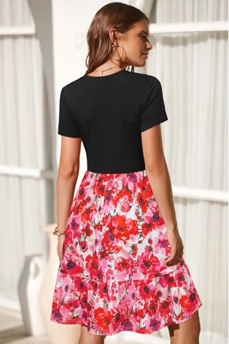 Image of Newshows Women's 2026 Summer Casual Square Neck Ruffle A Line Beach Vacation Sundress Work Business Dress with Pockets