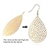 CARPDIM Teardrop Earrings for Women, 14K Gold Plated Dangle Earrings Handmade Filigree Teardrop Dangling Earrings Hypoallergenic 925 Sterling Gold Hooks Exquisite Leaf Earrings for women