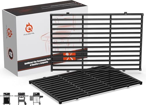 QuliMetal 17.5' Grill Grates for Weber Spirit 300 and GS4 Spirit II 300 Series, Spirit E-310, Spirit II E-310, Genesis Silver/Gold B & C, Genesis 1000-3500, Porcelain-Enameled Cast Iron Grate for 7638