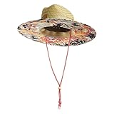 Roxy womens Tomboy Straw Sun Hat, Mood Indigo Trouble Double Exc, Medium-Large US