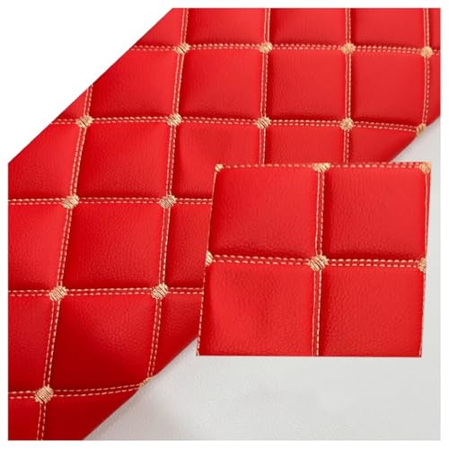Polipiel para Tapizar, Tela de Cuero Acolchado Manualidades, Cojines o Forrar Objetos. Venta de Polipiel por Metros para la Decoración Interior del Asiento. Ancho 160cm(Red,1.6x4m)