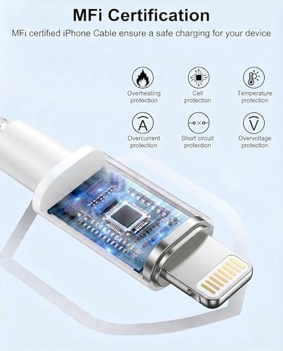 Image of iPhone Charger Lightning Cable 3FT+6FT 2Pack,[Apple MFi Certified] USB A to Lightning Cable Nylon Braided iPhone Fast Charging Cable Cord for iPhone 14 13 12 11 Pro Max / /XS /XR /8 /7 /6 /5 /SE,iPad,AirPods