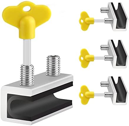 Window Lock, 4 Sets Sliding Window Locks Security Up and Down Window, Window Stoppers for Vertical & Horizontal Windows, Childproof Safety Window Lock Clamps for Home School and Office
