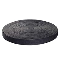 50 Meter x 25mm PP Gurtband - 1,4mm Stark - Gurtband aus Polypropylen - 50 Meter Länge und 25 mm Breite, Schwarz, TKB5070-black