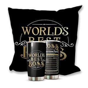 Kozmoz Inspire World’s Best Boss Tumbler 20Oz – Boss Nutrition Facts Tumbler – Funny Boss Gifts for Women, Men, Manager, Female, Boss