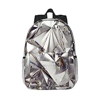 PPHGUT Glitter Abstract Diamond Crystal Pattern Print Stylish Backpack Travel School Backpacks Waterproof Laptop Compartment Daily Use