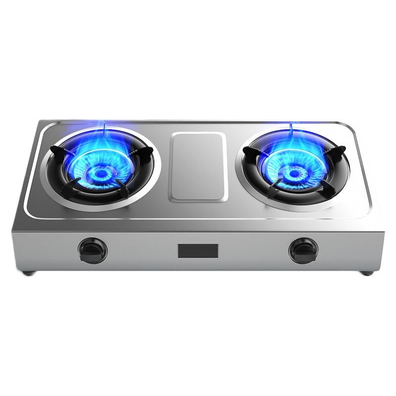 Réchaud Au Propane, Réchaud Au Propane Portable À 2 Brûleurs, Table De Cuisson À Gaz En Acier Inoxydable Haute Puissance 24566,4 BTU For Cuisine, Camping...