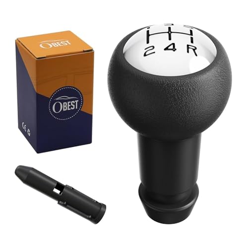 OBEST Pomo de Palanca de Cambio Adecuado para Peugeot 306 406 206 207 307 309 106 205 206 1007 3008, para Citroen C1 C2 C3 C4, 5 Marchas Pomos de Palanca de Cambios de Coche Velocidad con Adaptador