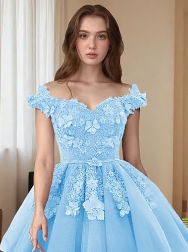 Zhangyo Off Shoulder Homecoming Dresses for Teens Sparkly Tulle DAMA Dresses for Quinceanera Puffy Lace Short Prom Gown4