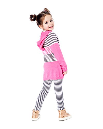 Deux par Deux Girls' Hooded Cardigan Cuddles and Hugs, Sizes 18M-63