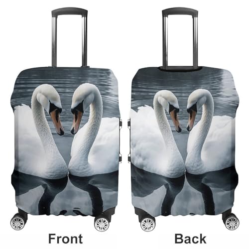 Travel Luggage Cover Elastic Suitcase Protector Anti-Scratch Washable Geese on The River Luggage Sleeve Tsa Approved Carry on Covers Baggage Cover Fits 18-32 Inch Luggages3