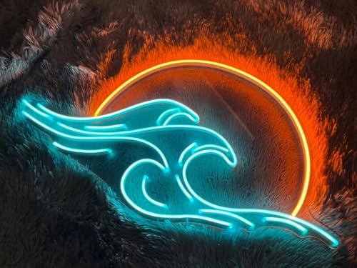 Image of LED Decorative Lights USB Mountains Sunrise Sunset Led Neon Signs Home Decoration Wall Art Holiday Gift Brightness Adjustable 15.7''x15''
