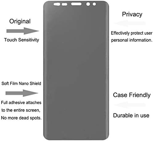 Newspoint Galaxy Note 8 Privacy Screen Protector, Anti-Spy Case Friendly Support in-Screen Unlock Flexible TPU Film, Anti-Scratch Full Adhesive Coverage Soft Film for Samsung Galaxy Note 8, Black