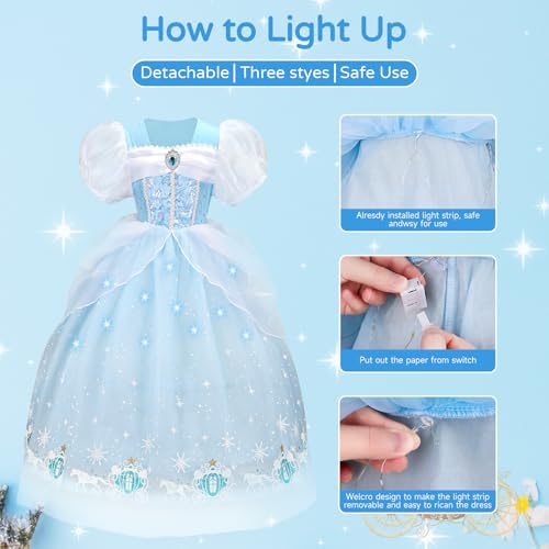 Vestido de princesa Cenicienta para niñas 3-4 años miniatura 2