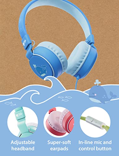 Planet Buddies Kids Headphones, Foldable Wired On Ear Headphones for Kids with Microphone 85dB Volume Limiter - Image 4