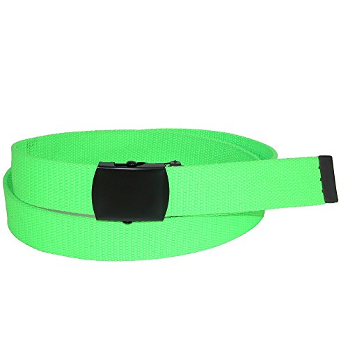 CTM Plus Size Adjustable Neon Fabric Web Belt, Green