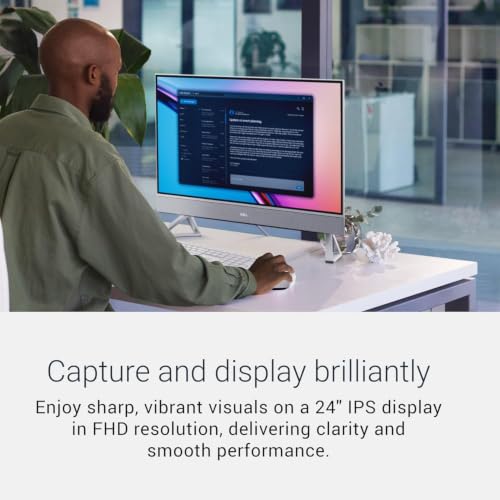 Image of Dell 24 All-in-One Desktop, Intel Ultra 7 355, 32GB DDR5, 1TB SSD, Copilot+ PC, 23.8 inch FHD(1920x1080) Touchscreen, Pen Support, Wi-Fi 7, Win 11 Home, BT 6, KB and Mouse