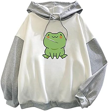 YSLMNOR Cute Hoodie for Womens Teen Girls Long Sleeve Patchwork Tops kawaii Graphic Sweatshirts Casual Fashion Pullover