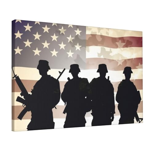 Peintures à thème journée des forces armées : toile murale vintage JHLMN 30x45cm