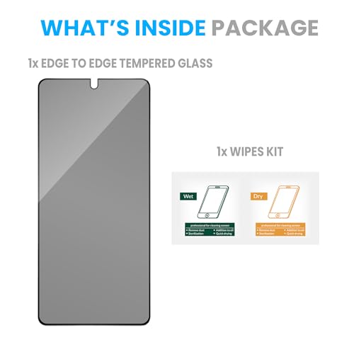 Image of ArmourPro Military Grade Privacy Tempered Glass Screen Protector for Poco X7 Pro (6.67 Inch) With Installation Kit | Edge-to-Edge Protector Coverage | Black