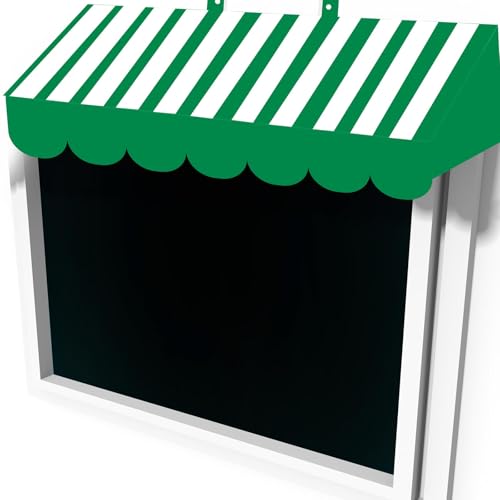Image of Tallew 4 Pcs 3D Circus Awning Wall Decoration Farmers Market Party Decorations Carnival Awning for Halloween Carnival Theme Party Classroom Decorations(Green,White)