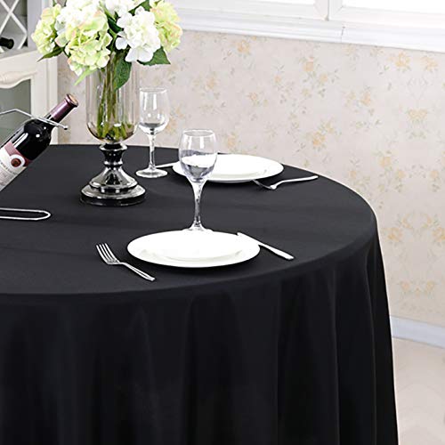 Surmente Tablecloth 90 Inch Round Polyester Table Cloth For Weddings, Banquets, Or Restaurants (Black) … #TOP4