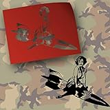 v2 rakete einschlag Konturgeschnittener Sticker Lackierschablonen Aufkleber Girl Bomb V2 Rakete Pin Up Girl 45x34cm A461