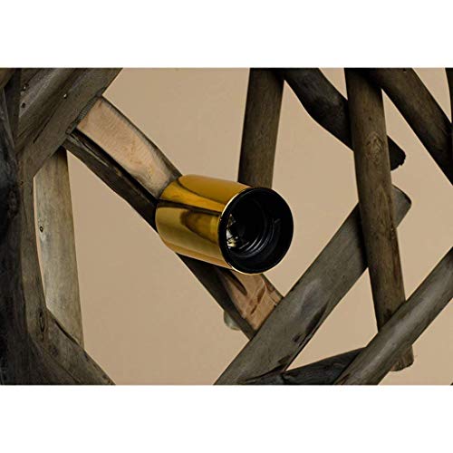 Lustre en bois rétro industriel E27 pour bar et restaurant GZZ