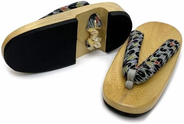 下駄 子供 18.0cm 男の子「黒xグレー、矢羽」 wt.125