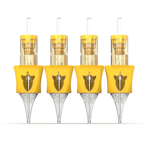 Image of Wormhole Tattoo Needles Rocket 5RS Needle Cartridge #12 Standard 5 Round Shader Tattoo Cartridge Needles 20PCS Disposable Finger Ledge Cartridges 3.5MM Taper for Tattoo Gun Tattoo Supplies 1205RS