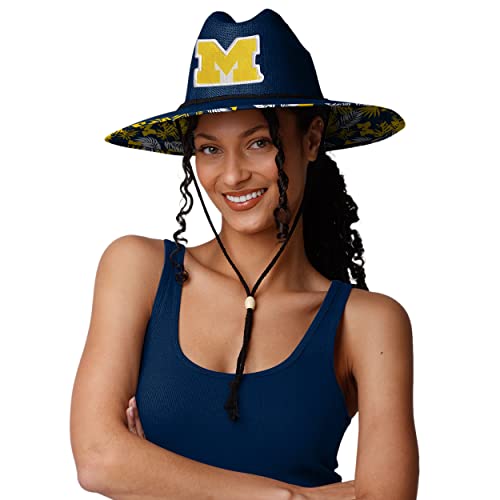 Image of FOCO Michigan Wolverines NCAA Team Color Straw Hat