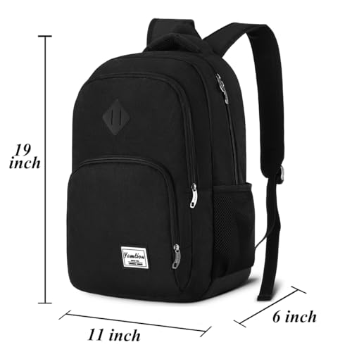 Mochila escolar YAMTION negra con puerto USB 15.6 pulg miniatura 6