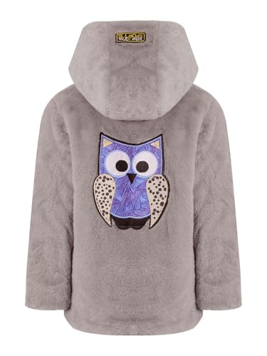 Kids Girls Lightweight Thermal Fleece Jacket Long Sleeve Hooded Coats Faux Fur Zip Up for Winter Casual Outerwear4