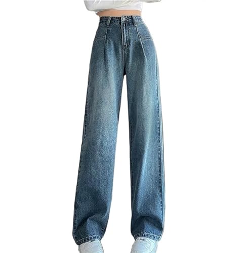 Jean décontracté femme coupe droite et ample style vintage coréen