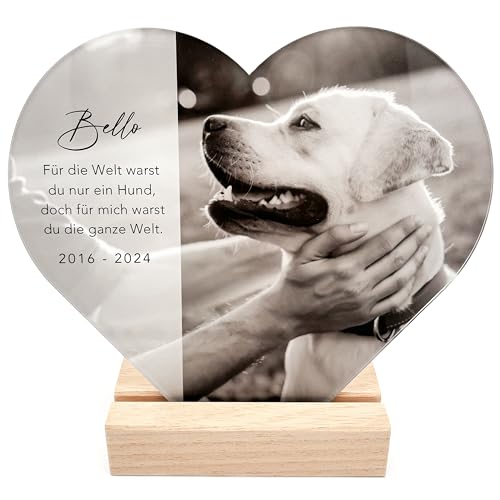 DEL MÀ Unique & Personal Andenken an verstorbenen Hund Bild Gedenktafel aus Acrylglas zur Erinnerung...