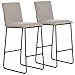 VS Venta-stock Taburete de Bar Taupe con Respaldo 2 Unidades tapizado en Tela y con Patas metálicas en Color Negro Mate
