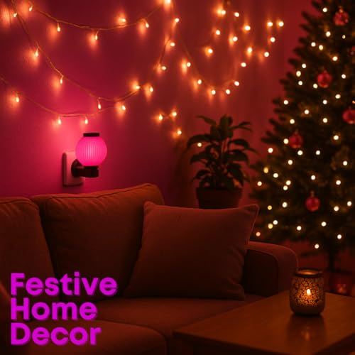 Image of Hi-Plasst Pink Plug in LED Night Lamp - Decorative 0 Watt Bulb Lamp for Bedroom, Wall & Side Table Lighting - Pack of 5