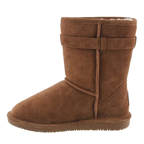 BEARPAW Val's Leather Hickory Size 8 | Women's Mid Calf Winter Boot | Women's Boot | Comfortable & Lightweight