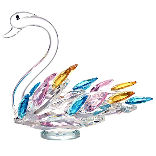 Handmade Swan Figurine Ornament Spring Bouquet, Souvenir Collection, Desktop Paperweight Wedding Decoration Favor, Gift For Valentine's Day Christmas Anniversary Birthday Thanksgiving Girls (Colorful) #TOP5