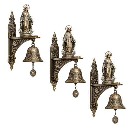 Cloche religieuse vintage Vierge Marie avec médaille miraculeuse de Notre-Dame